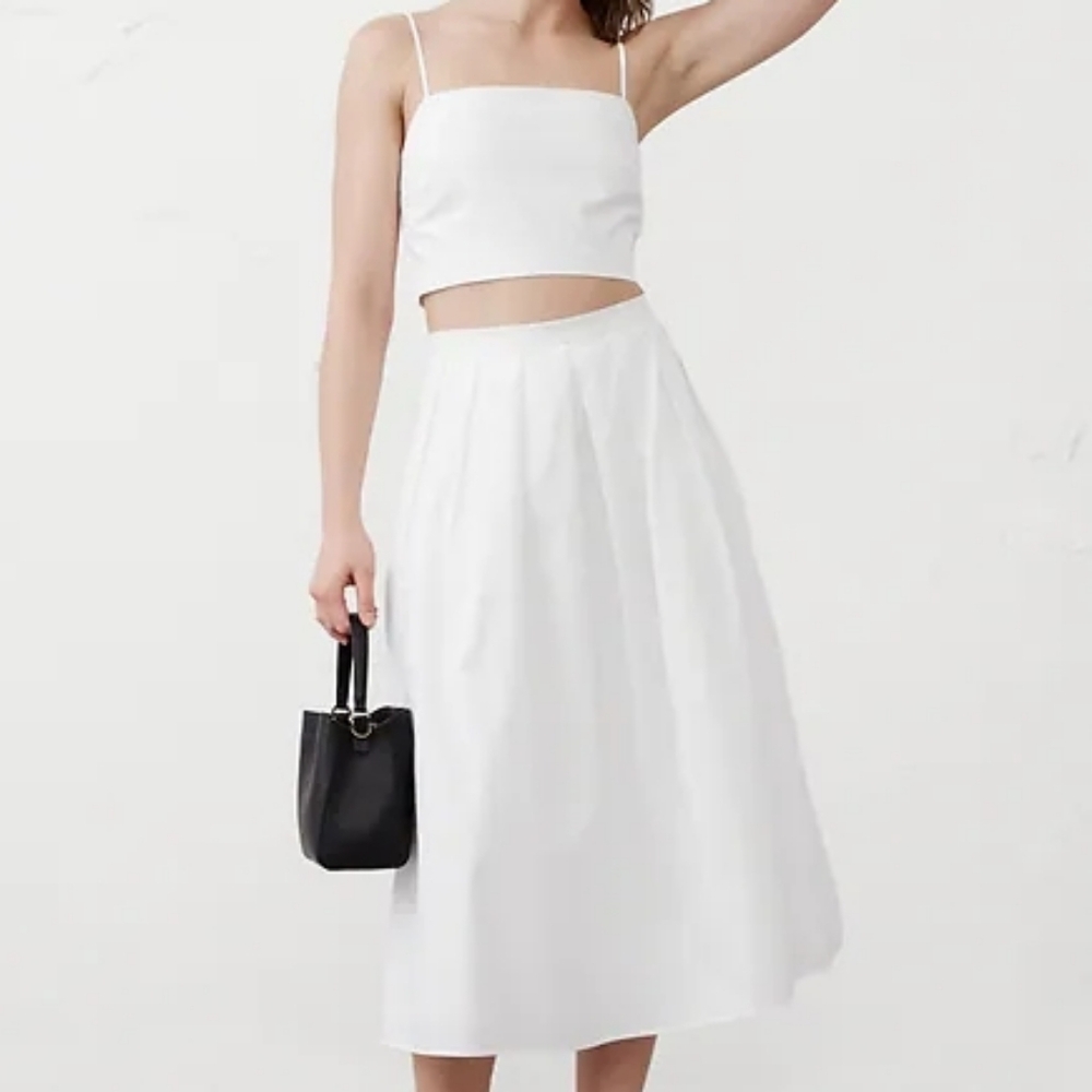 NWT - Banana Republic White Cropped Ruched Cami - Size L